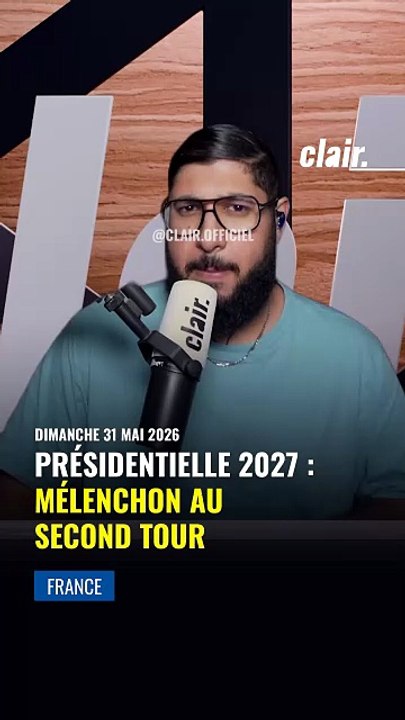 Mélenchon qualifié au second tour des présidentielles selon un sondage.  #Mélenchon #LFI #Bardella #Attal #présidentielle