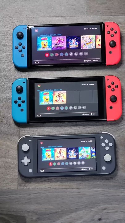 Nickelodeon Extreme Tennis Next Switch Lite vs Standard vs Oled Speed Test Comparison #switch