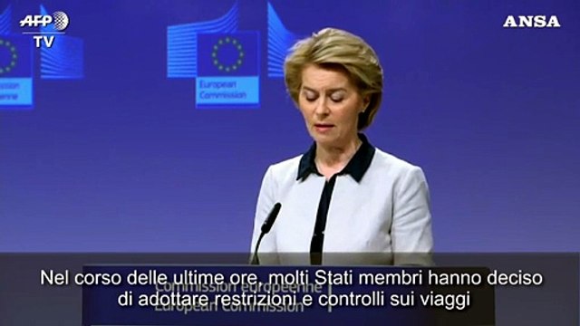 Coronavirus, von der Leyen: Divieto totale di viaggio e' inefficace