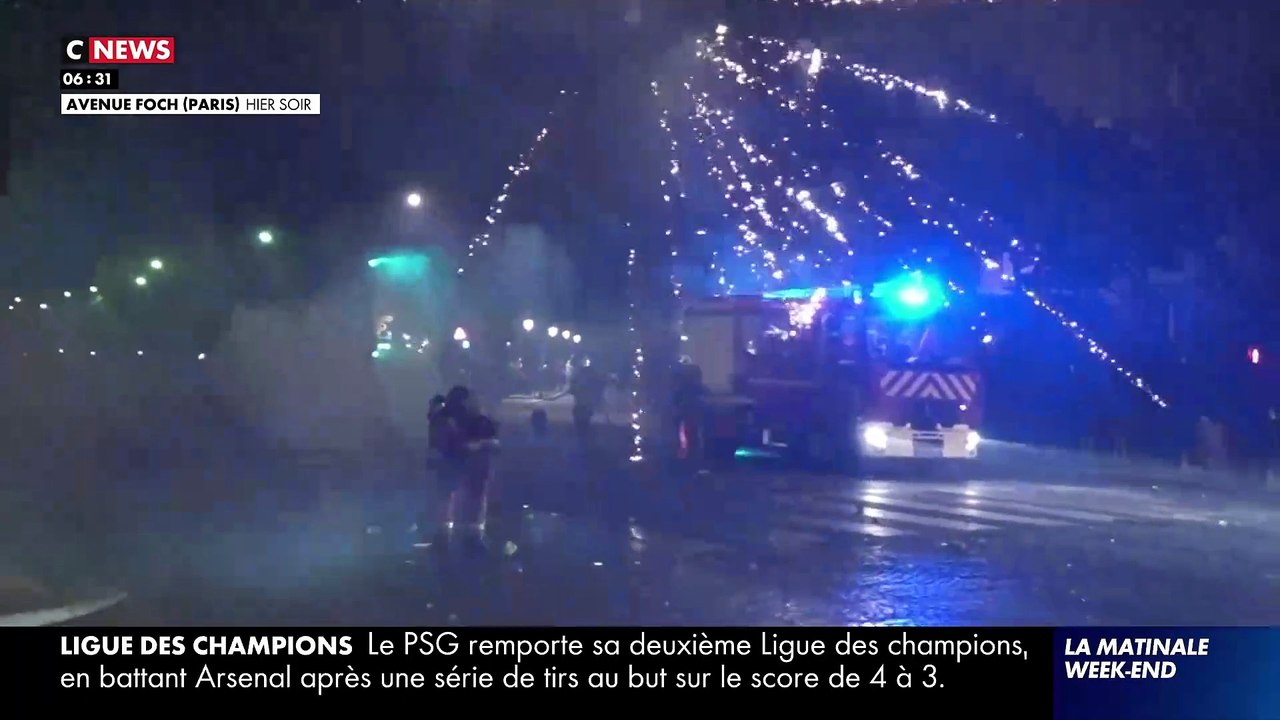 Images sans commentaire de la nuit de violence après la victoire du PSG