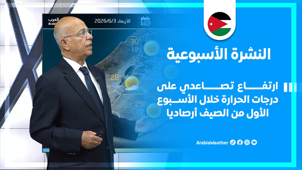 الأردن | ارتفاع تصاعدي على درجات الحرارة خلال الأسبوع الأول من الصيف أرصاديا