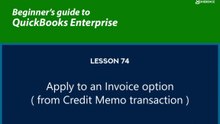 74 - Apply to an Invoice option ( from Credit Memo transaction )