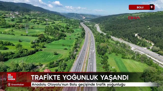 Bolu Anadolu Otoyolu'nun Bolu geçişinde trafik yoğunluğu