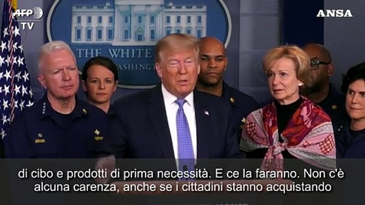 Coronavirus, Trump: "Cibo e prodotti essenziali non mancheranno"