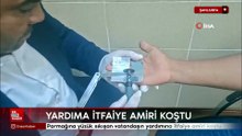Şanlıurfa'da parmağına yüzük sıkışan vatandaşın yardımına itfaiye amiri koştu