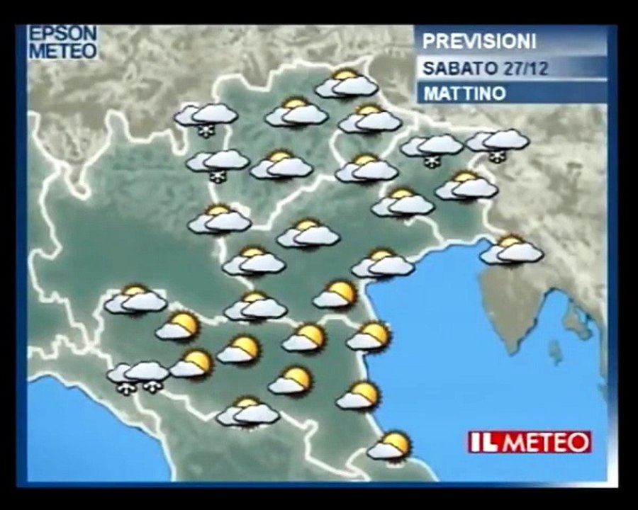 Il meteo del 27 dicembre