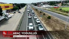 Tatilin son gününde Tekirdağ-İstanbul kara yolunda araç yoğunluğu