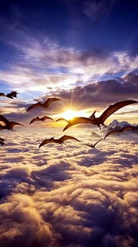 Flying Dinosaurs Above the Clouds 🦖☁️