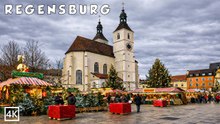 Regensburg Christmas Market Germany | Romantic Christmas in a UNESCO Old Town 4K