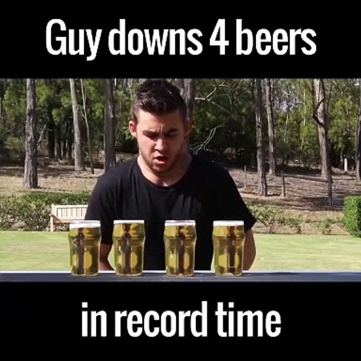 Beve 4 birre in 10 secondi