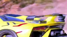 Lamborghini Aventador SVJ with exhaust flames