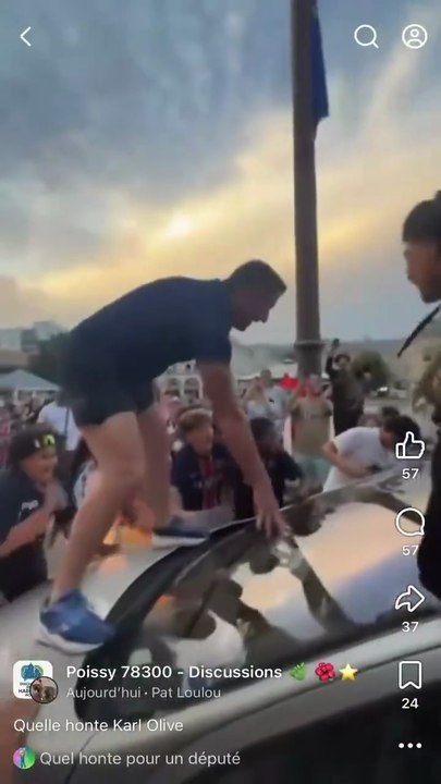 Le député macroniste Karl Olive célèbre la victoire du PSG en montant sur une voiture