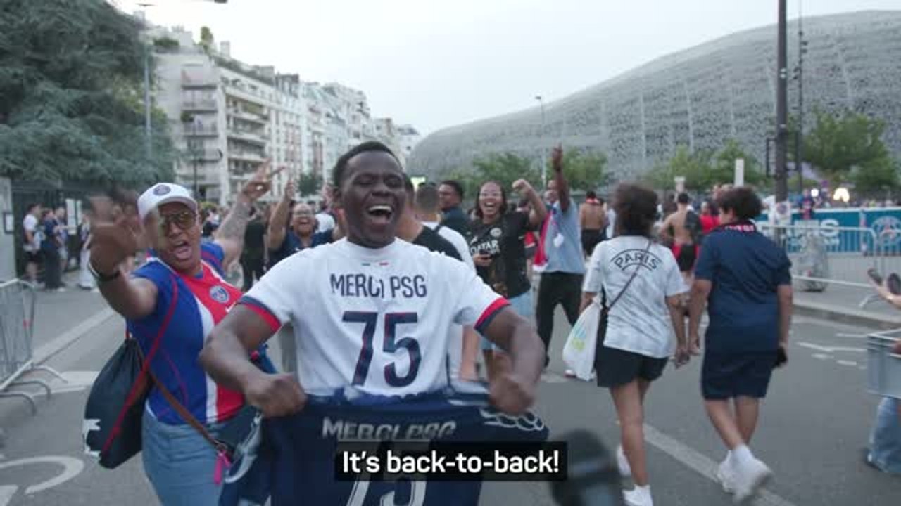 'It's back-to-back' - PSG fans celebrate Champions League win