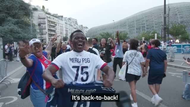 'It's back-to-back' - PSG fans celebrate Champions League win