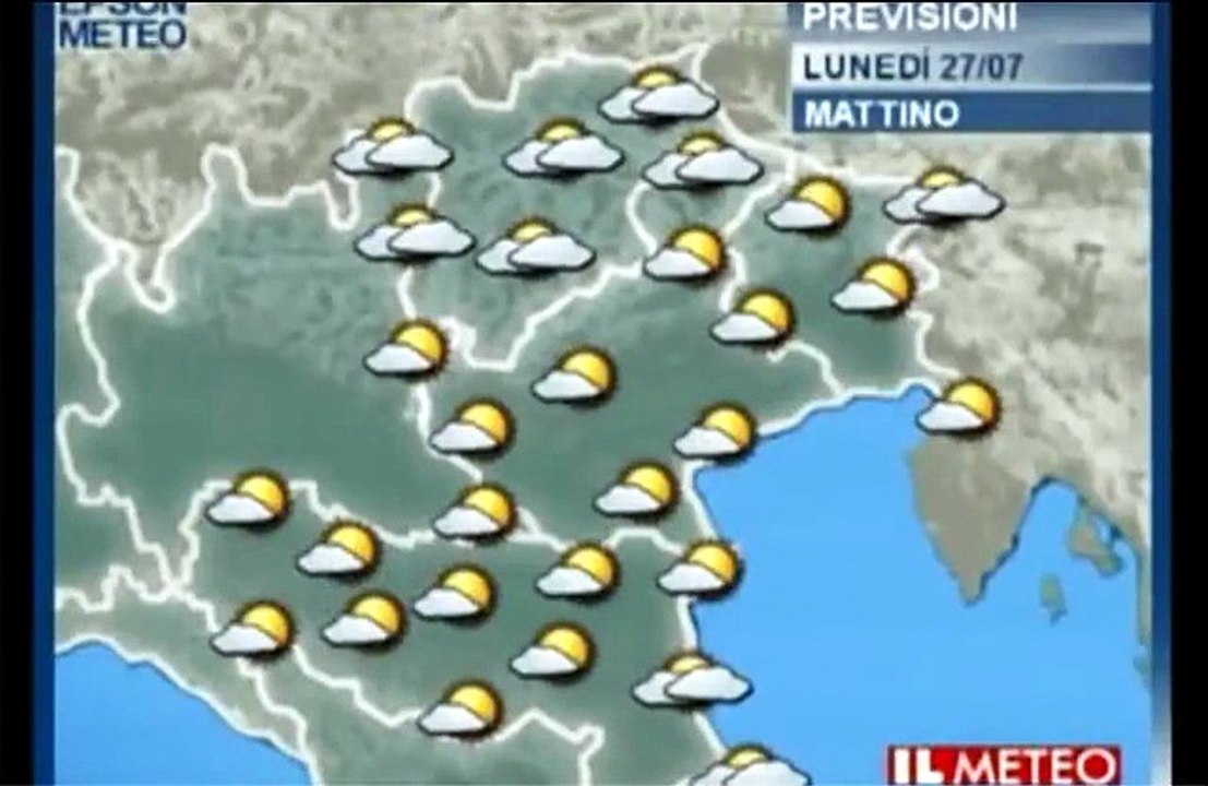 Il meteo del 27 luglio
