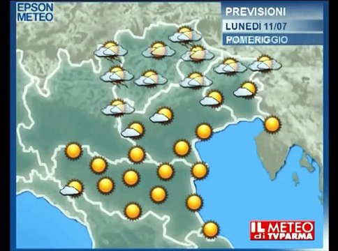 Previsioni meteo di lunedì 11 luglio