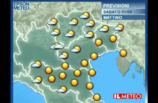 Previsioni meteo per sabato 1 agosto