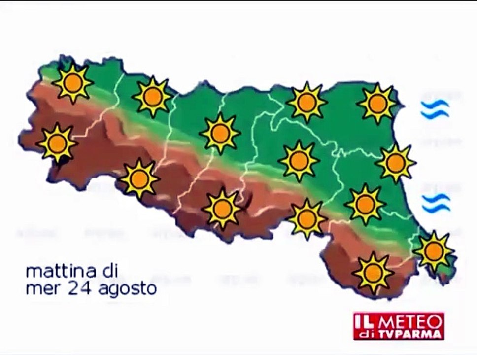 Previsioni meteo  per mercoledì 24 agosto
