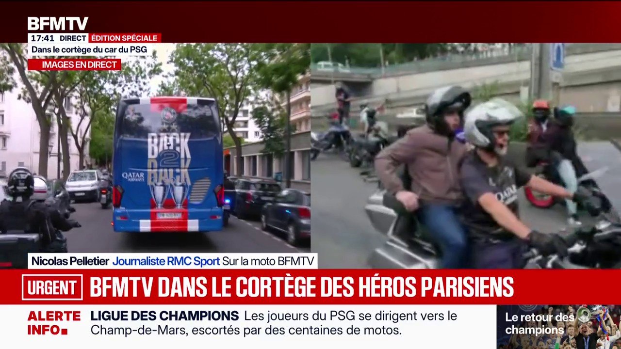 Victoire du PSG: les bus des joueurs acclamés dans les rues de Paris