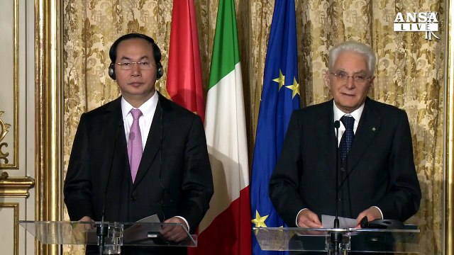 Mattarella incontra il presidente del Vietnam al Quirinale