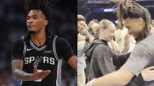 Stephon Castle shares emotional embrace with Paige Bueckers after Spurs clinch NBA Finals berth
