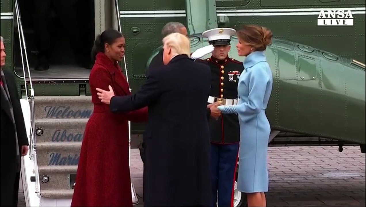 Obama e Michelle via, ultimo volo in elicottero presidenziale