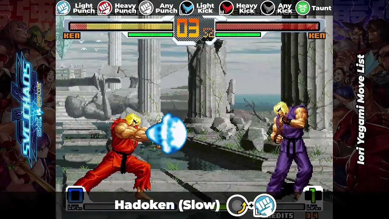 Ken Masters Move List - SVC Chaos: SNK vs. Capcom