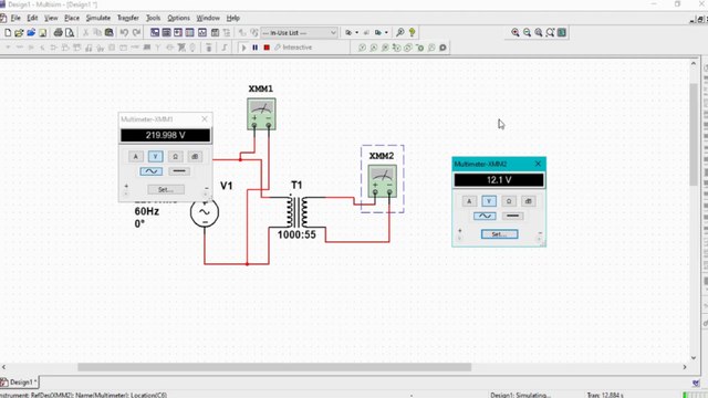 Configuración de un transformador en MULTISIM 14.3 _PROTEUS