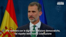 Re Felipe: la Catalogna e' e sara' parte della Spagna