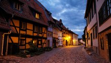 Quedlinburg Germany Fairytale Streets at Evening 4K 60fps