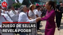 El juego de las sillas en eventos de Claudia Sheinbaum revela jerarquías políticas
