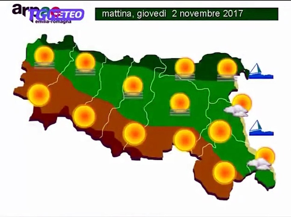 Previsioni meteo per giovedì 2 novembre