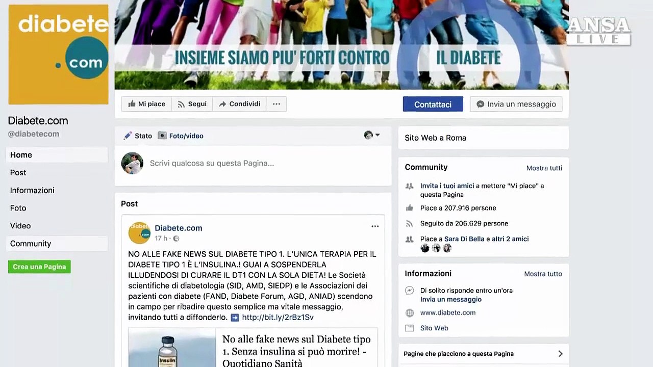 Diabete: stop a insulina rischio mortale,no a fake news