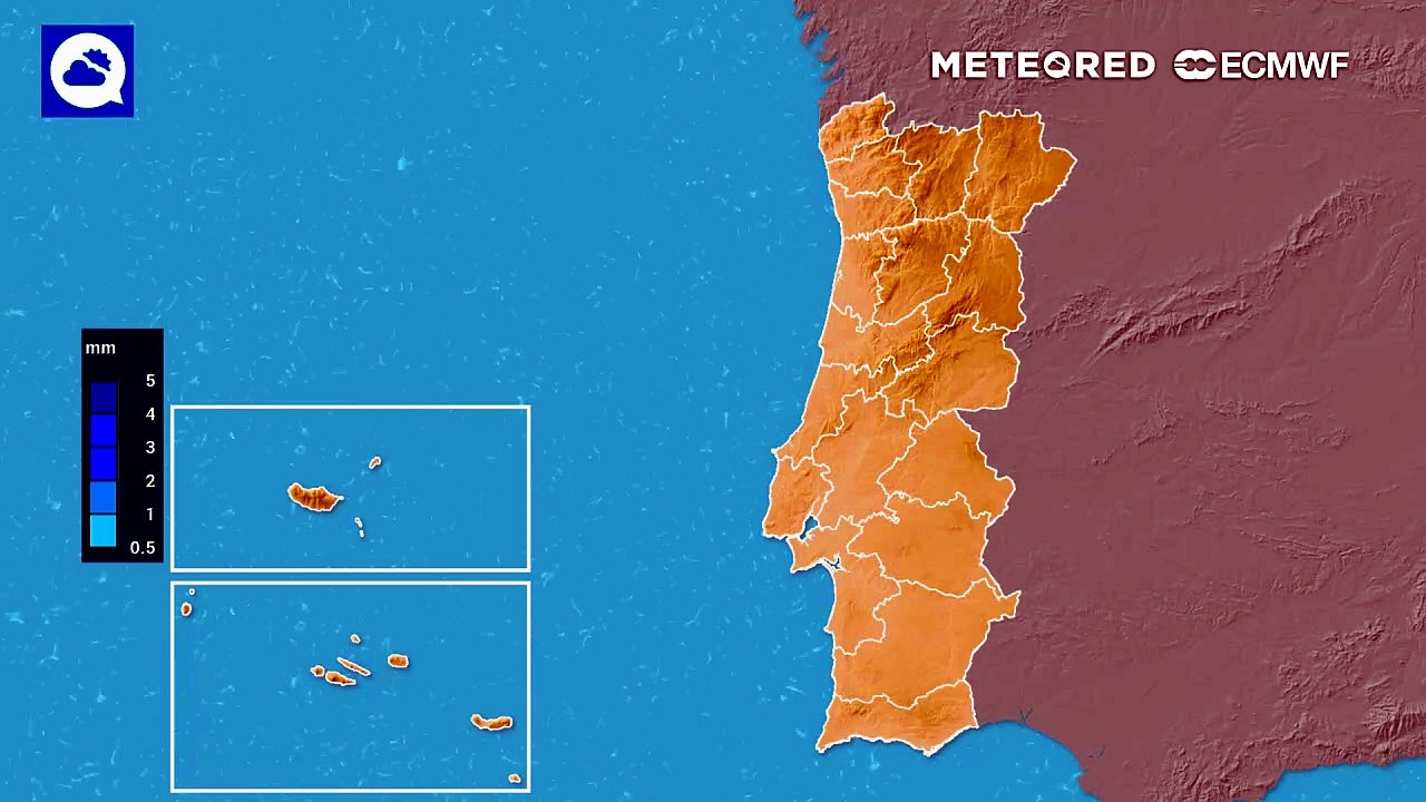 Primeira semana de junho com chuva fraca nestas regiões de Portugal