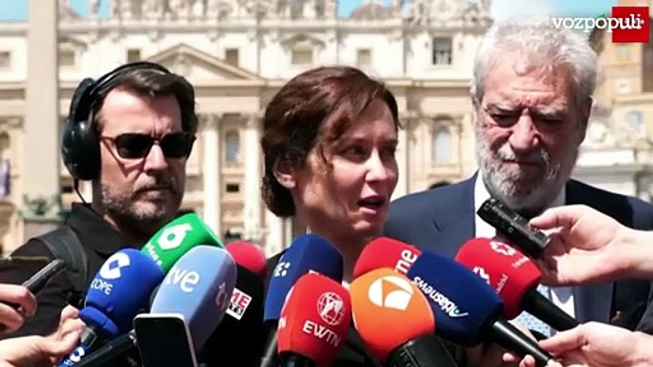 AYUSO, tras visitar al PAPA en el VATICANO