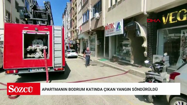 Keşan’da apartmanın bodrum katında çıkan yangın söndürüldü