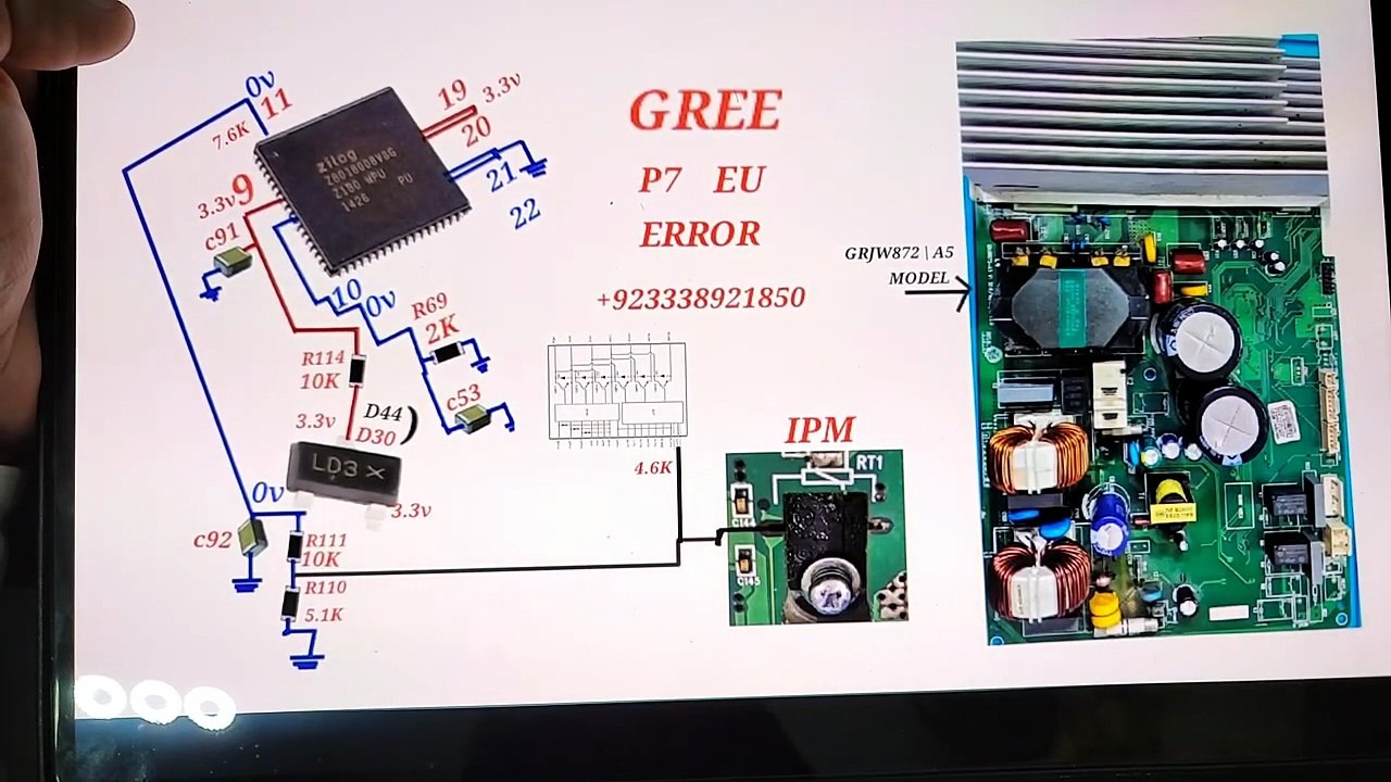 Gree Dc inverter ac EU E6 P7 error outdoor pcb Dc inverter ac outdoor pcb diagram & training centre - Babar Electronics HVACR
