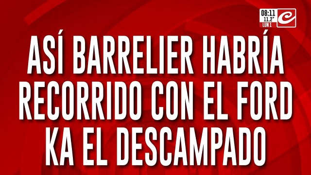 El presunto recorrido de Barrelier con los restos sin vida de Agostina