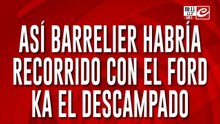 El presunto recorrido de Barrelier con los restos sin vida de Agostina