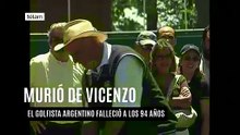 De Vicenzo, el máximo exponente del golf argentino, falleció hoy a los 94 años