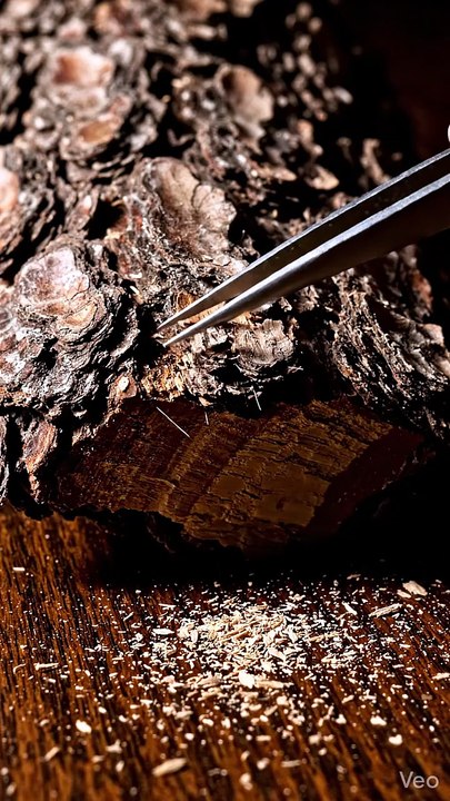 Satisfying Pine Bark Peeling ASMR | Organic Texture Macro Reveal