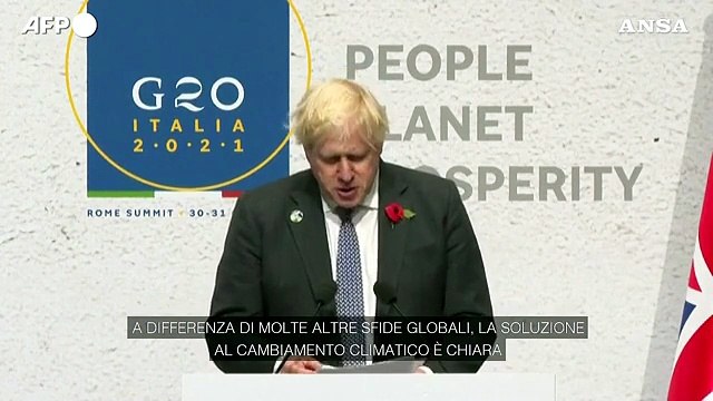 G20, Johnson: Dobbiamo agire ora per dimezzare le emissioni entro il 2030