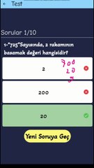 1.6- Sayı ve Basamak Değeri Test - 3. Sınıf Matematik #shorts