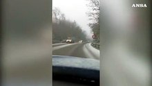 Maltempo: Umbria, la neve imbianca il valico della Somma
