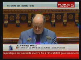 Modernisation des institutions : JM BAYLET au Sénat