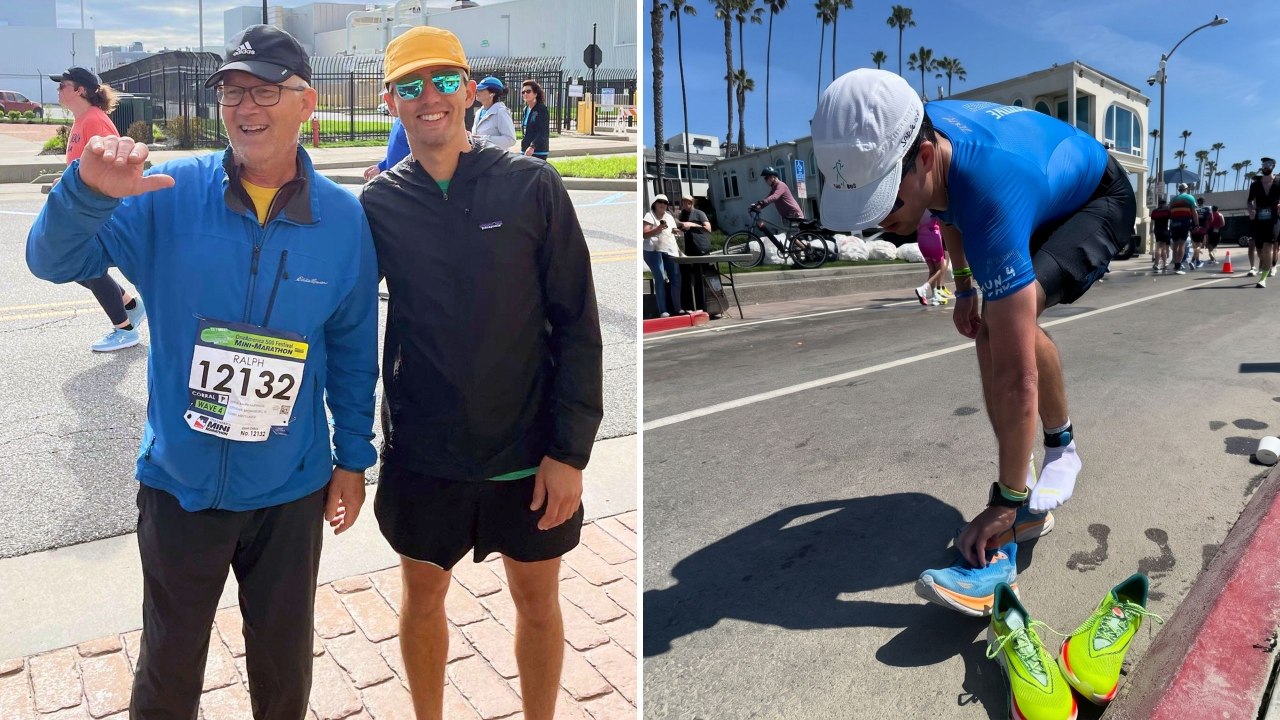 Son Changes Into Late Dad's Running Shoes To Cross Ironman Finish Line | Happily TV