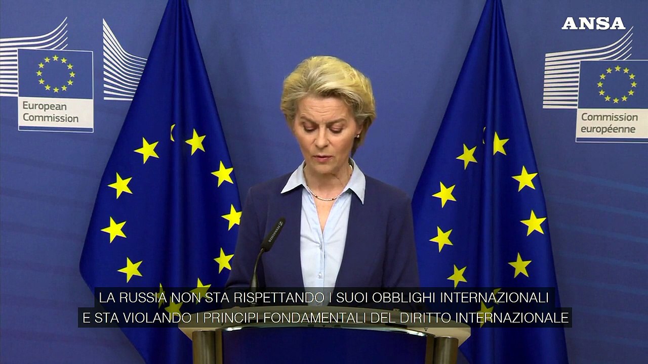 Ucraina, von der Leyen: "Finalizzeremo il pacchetto di sanzioni alla Russia"