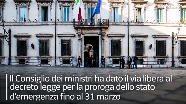 Stato di emergenza prorogato fino al 31 marzo