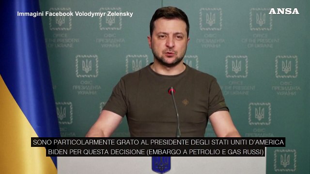 Ucraina, Zelensky: Ringrazio Biden per le misure su petrolio e gas