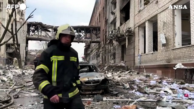 Ucraina, Kharkiv dopo i bombardamenti russi